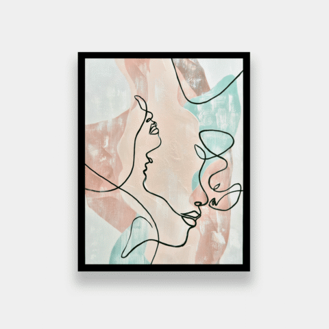 Ducba Lady Lines Framed Canvas Wall Art