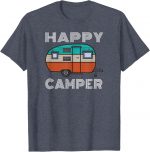 Happy Camper Camping Shirts Blue Boler Trailer Camp Tshirt